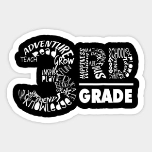 Third Grade Tee Shirt For Teachers And Students Of 3rd Grade Sticker